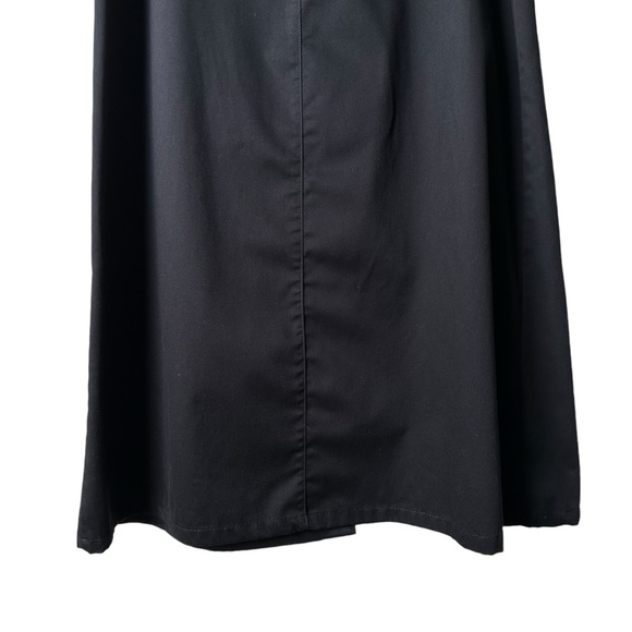 Karen Scott Sport Size 12 Maxi Skirt Button Front Modest Black Longline - Picture 2 of 8